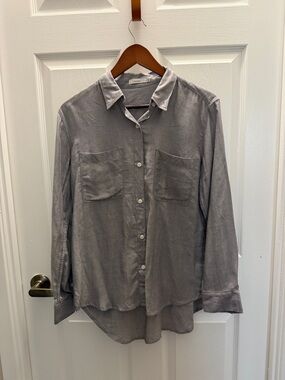 Talula Light Gray Button Front Shirt